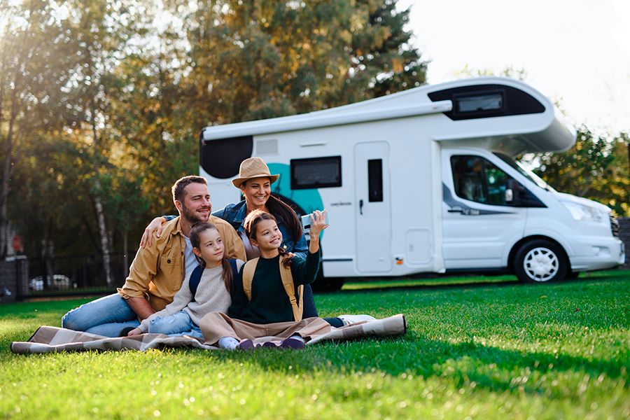 Photo d'une famille en vacance en VR