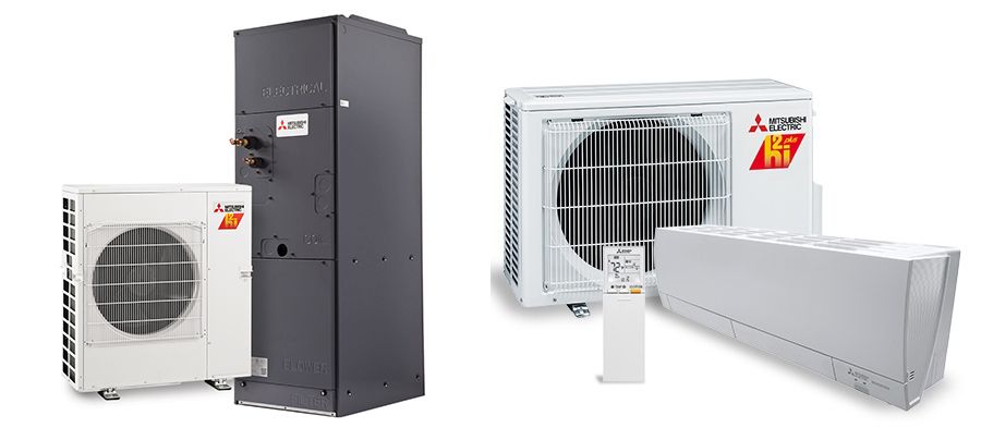 Images de thermopompes centrales et murales