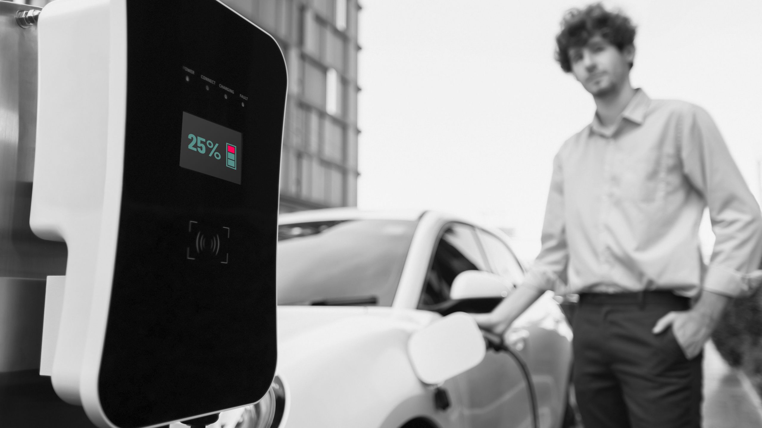 Borne de recharge à 25% de charge