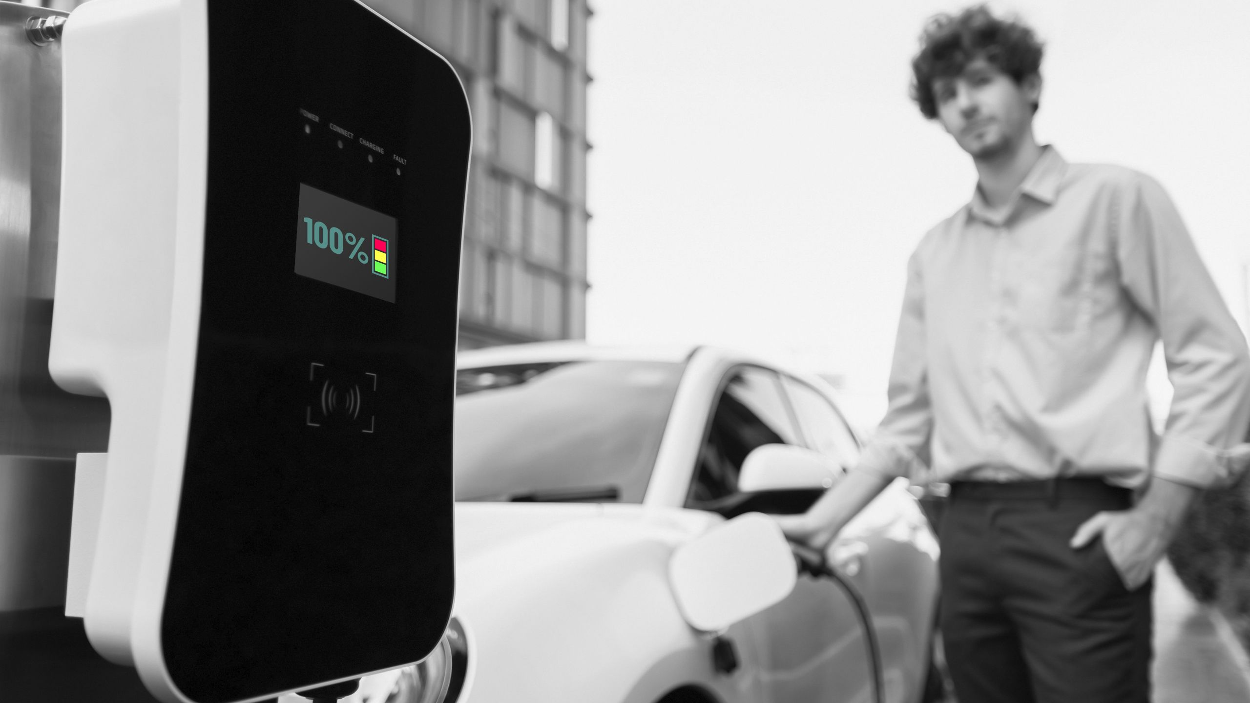 Borne de recharge à 100% de charge