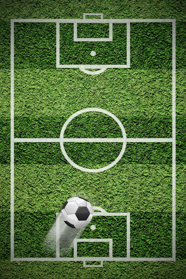 Terrain de soccer avec un ballon qui se déplace