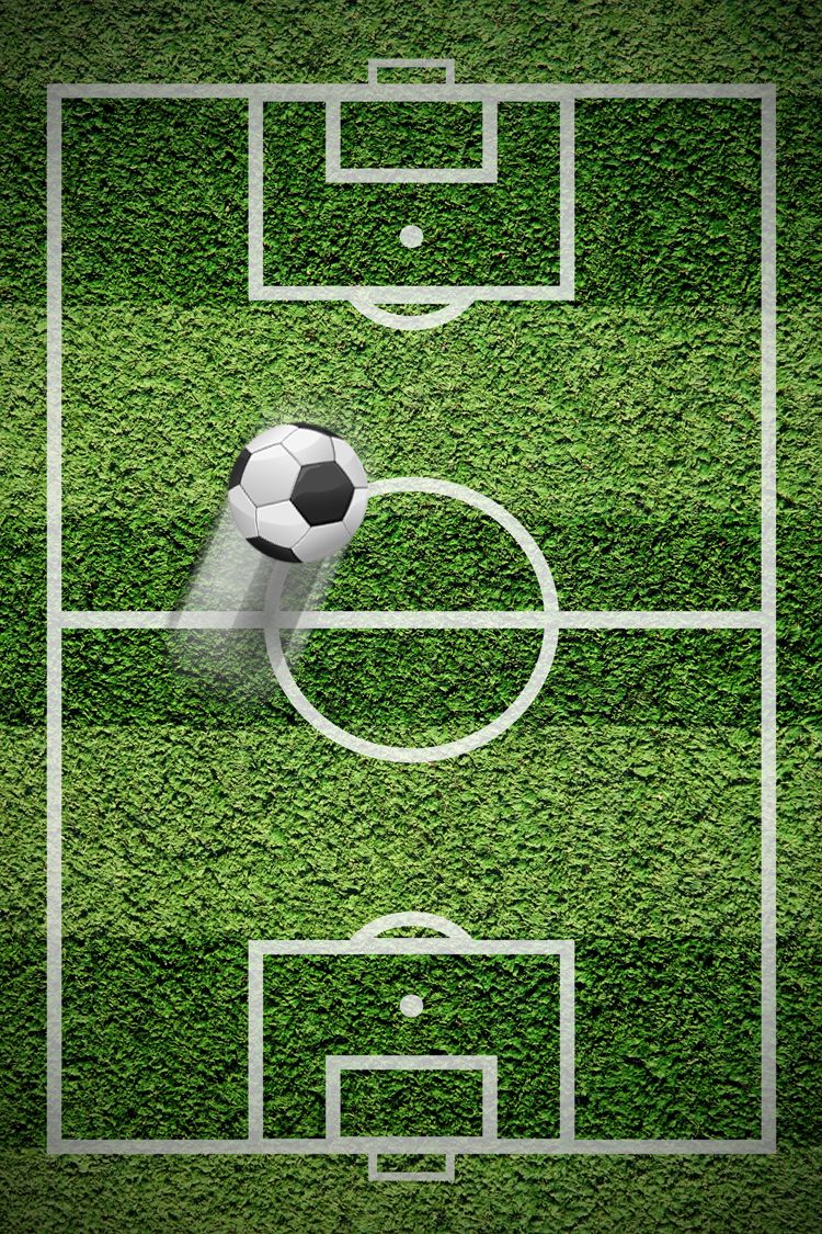 Terrain de soccer avec un ballon qui se déplace