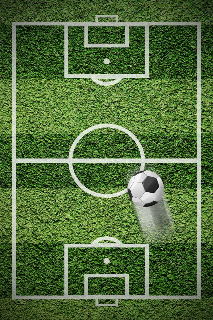 Terrain de soccer avec un ballon qui se déplace