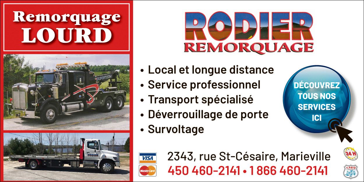 Publicité de Rodier remorquage